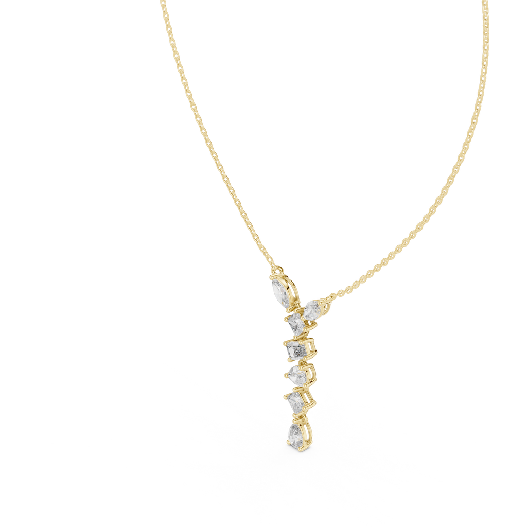 Lariana Multi-Shape Diamond Y Drop Necklace