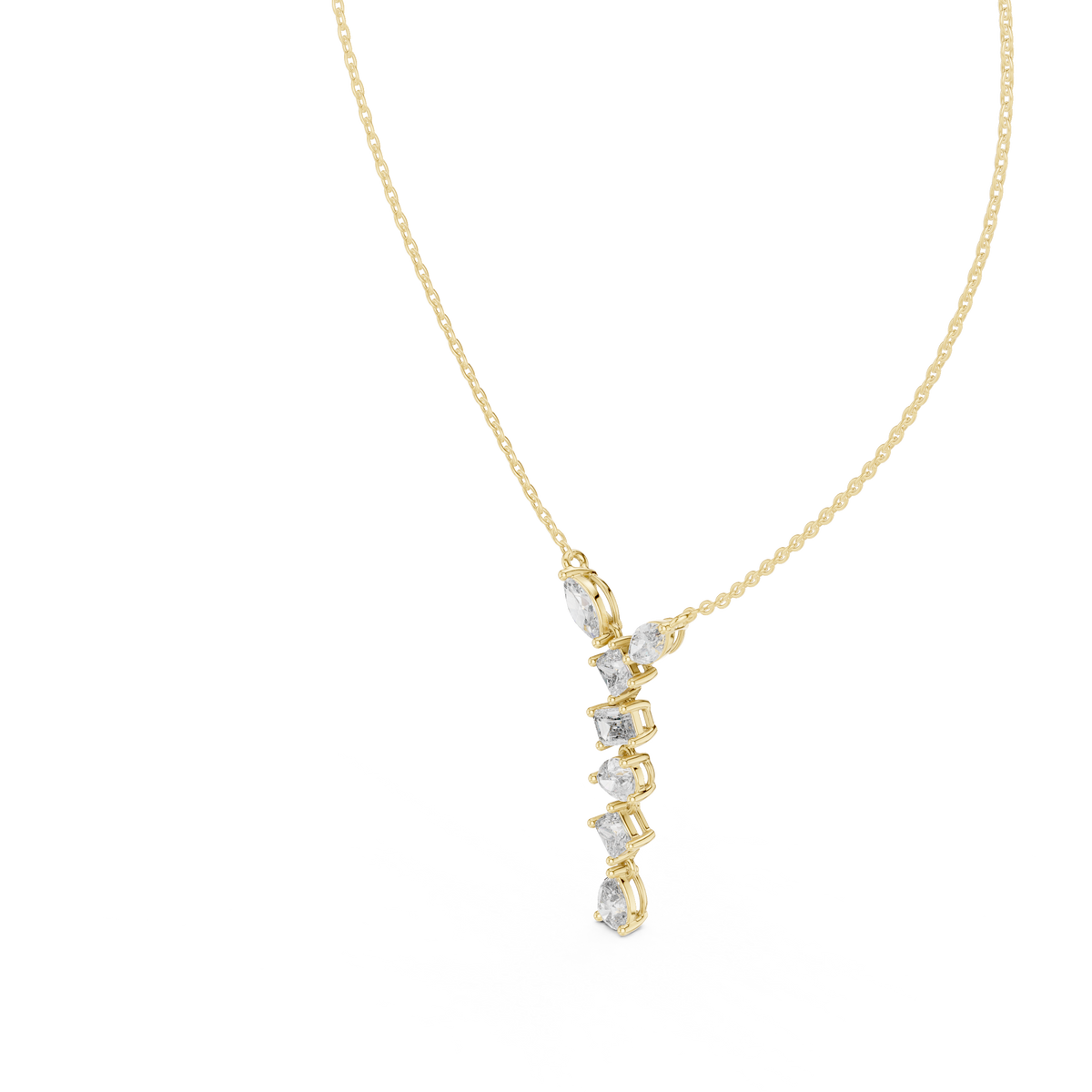 Lariana Multi-Shape Diamond Y Drop Necklace