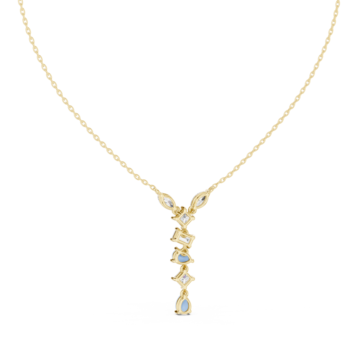 Lariana Multi-Shape Diamond Y Drop Necklace