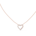 Amorette Dainty Open Heart Diamond Pendant with Chain