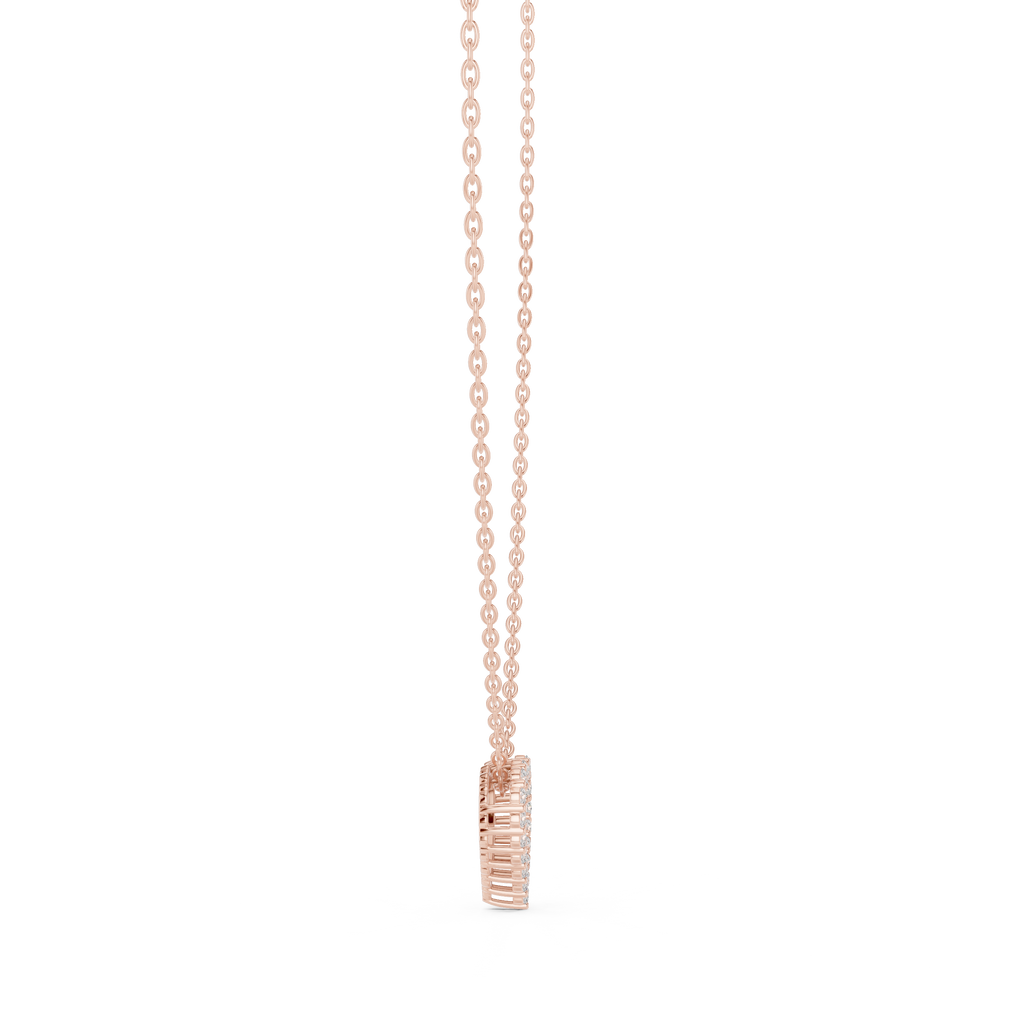 Amorette Dainty Open Heart Diamond Pendant with Chain