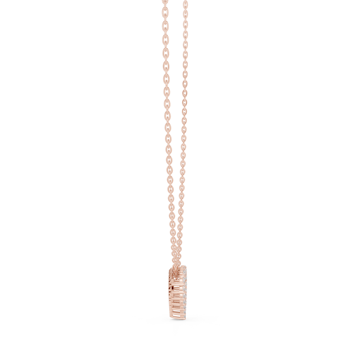 Amorette Dainty Open Heart Diamond Pendant with Chain