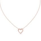 Amorette Dainty Open Heart Diamond Pendant with Chain