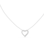 Amorette Dainty Open Heart Diamond Pendant with Chain