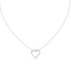 Amorette Dainty Open Heart Diamond Pendant with Chain