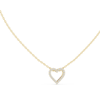 Amorette Dainty Open Heart Diamond Pendant with Chain