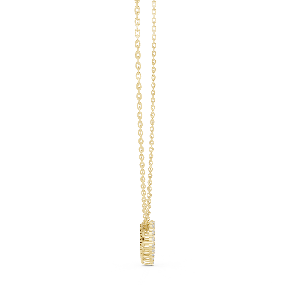 Amorette Dainty Open Heart Diamond Pendant with Chain