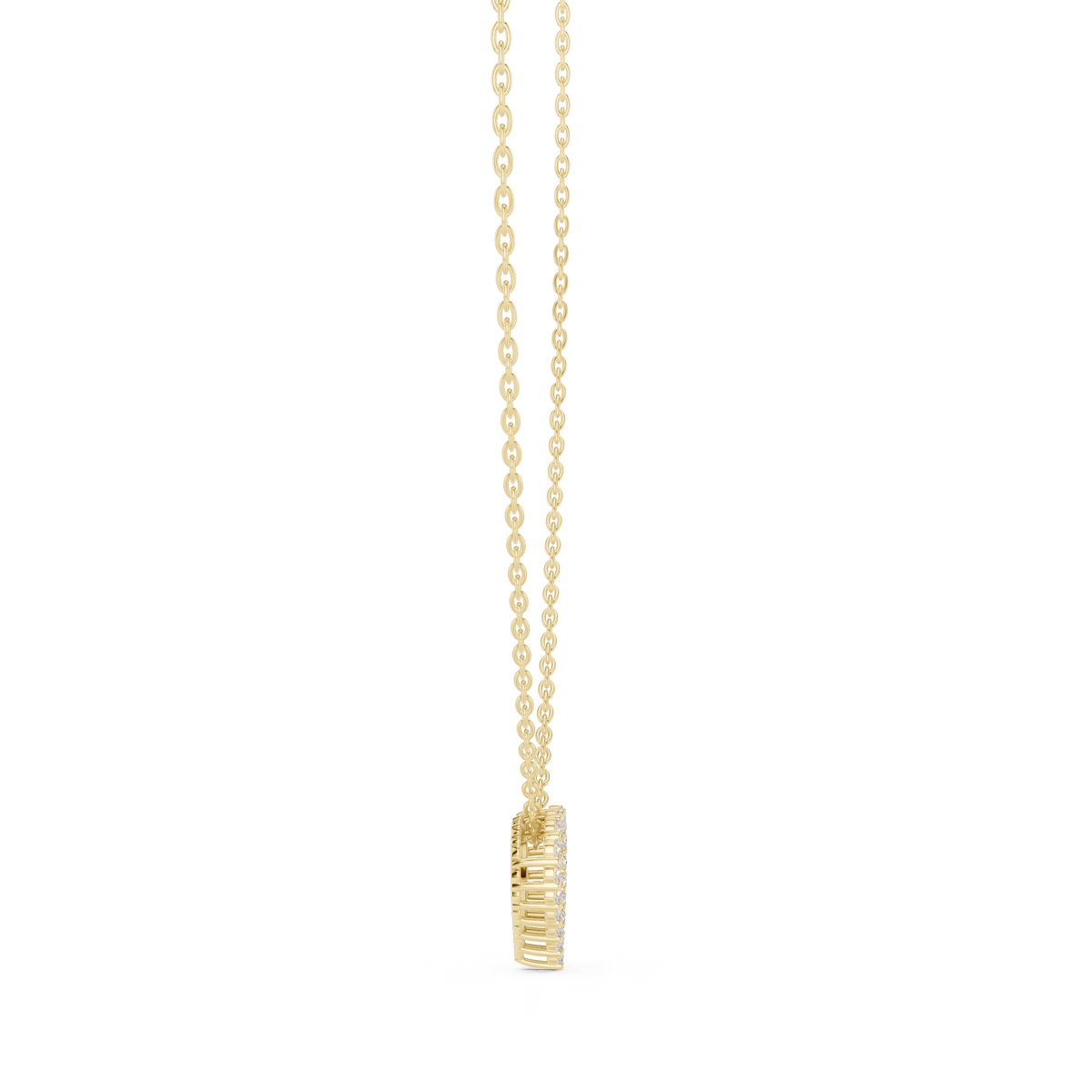 Amorette Dainty Open Heart Diamond Pendant with Chain