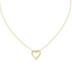 Amorette Dainty Open Heart Diamond Pendant with Chain