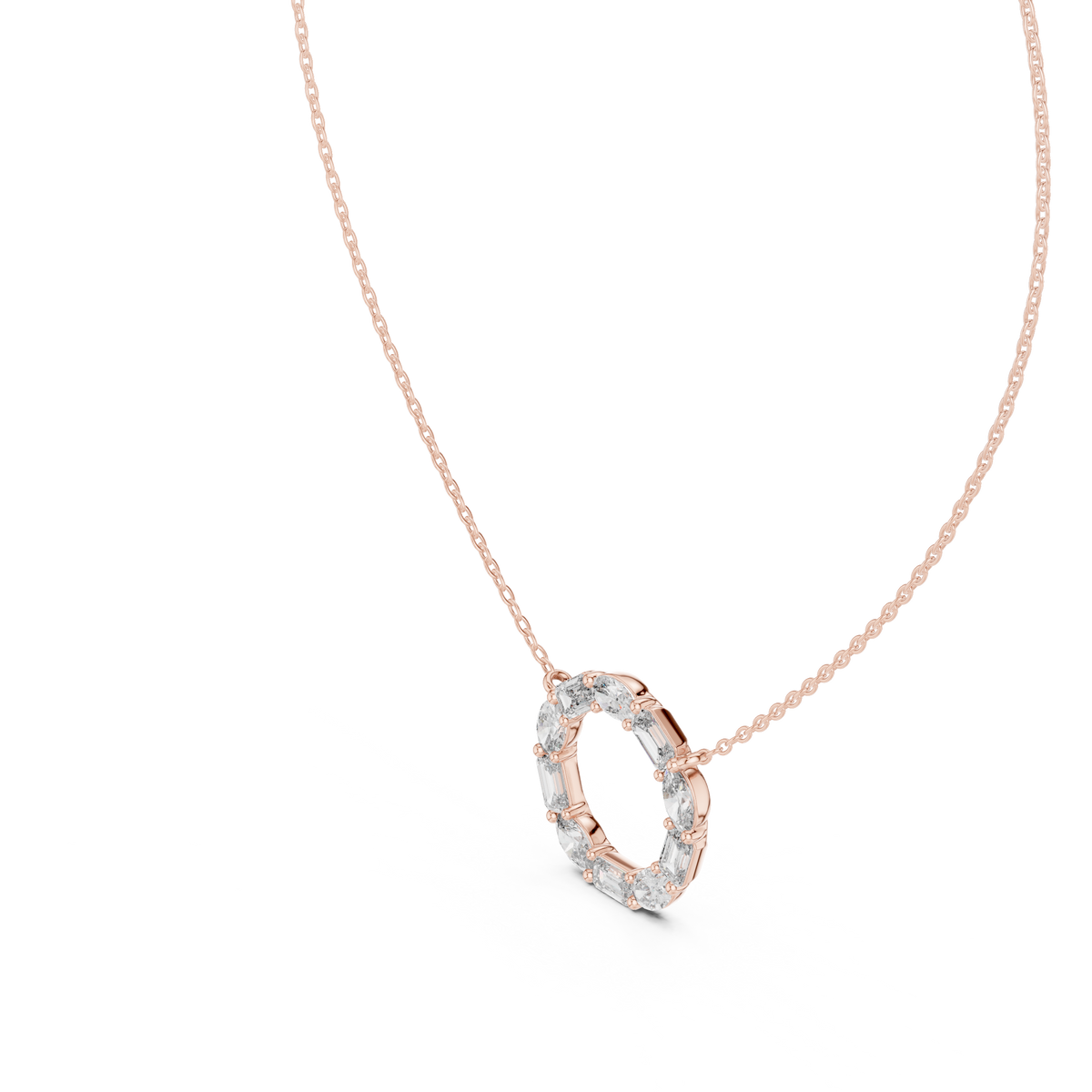 Coronia Mixed Cut Circle of Life Lab Grown Diamond Pendant Necklace