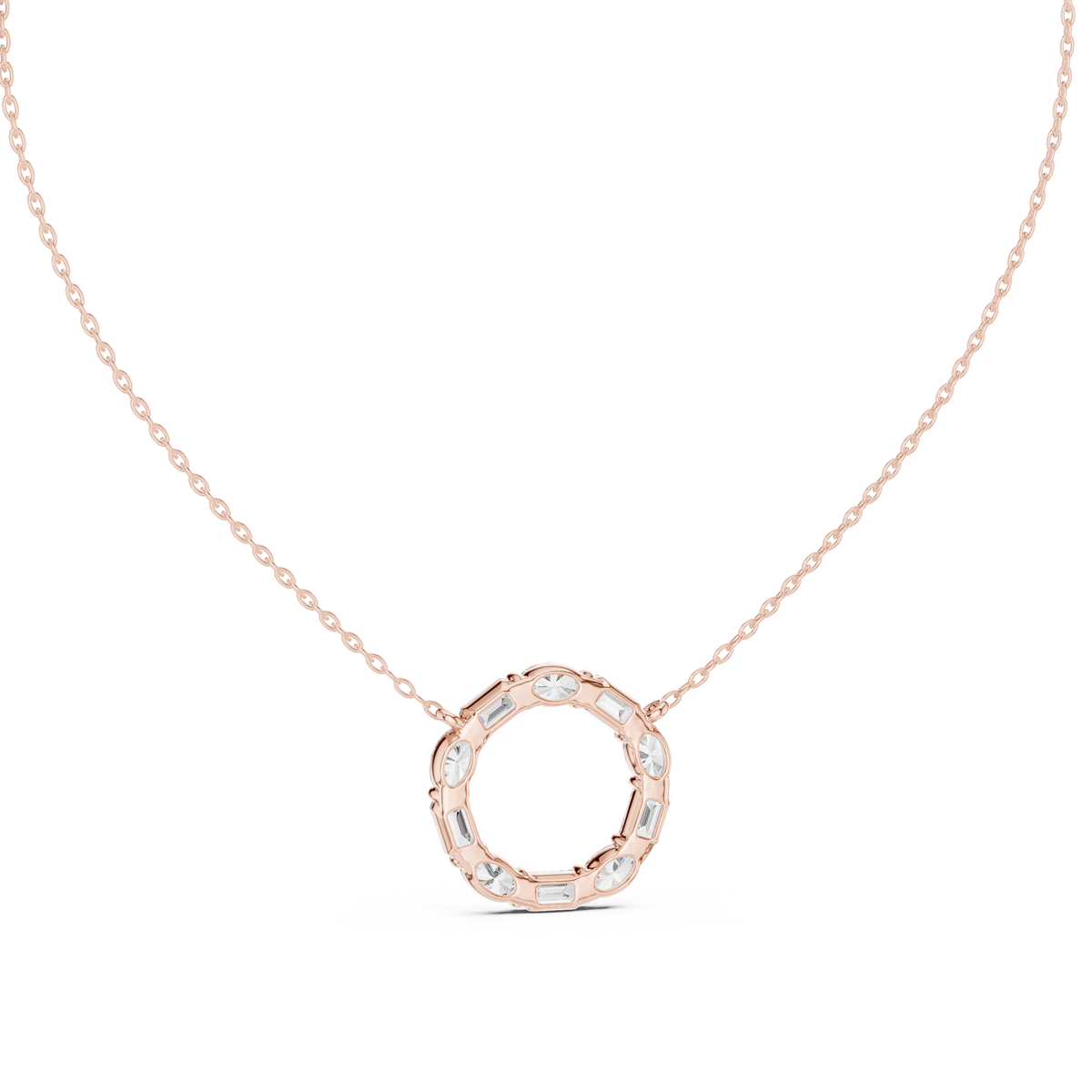 Coronia Mixed Cut Circle of Life Lab Grown Diamond Pendant Necklace