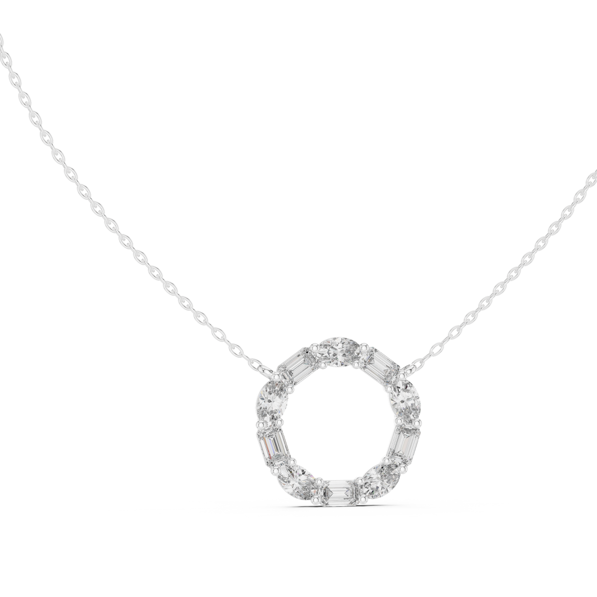 Coronia Mixed Cut Circle of Life Lab Grown Diamond Pendant Necklace