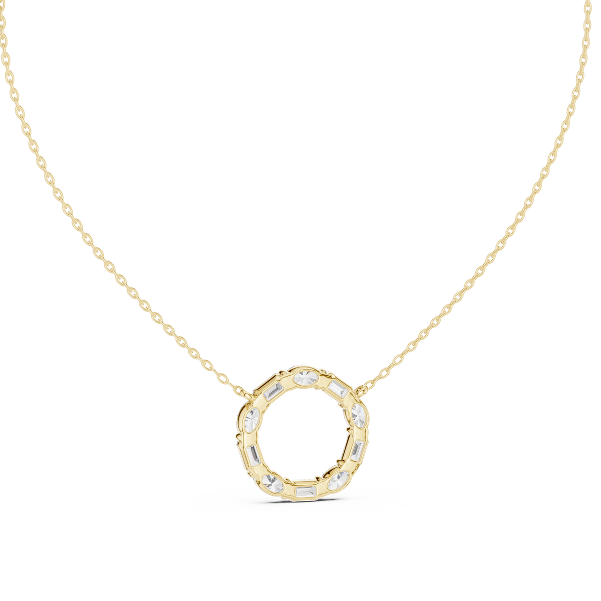 Coronia Mixed Cut Circle of Life Lab Grown Diamond Pendant Necklace