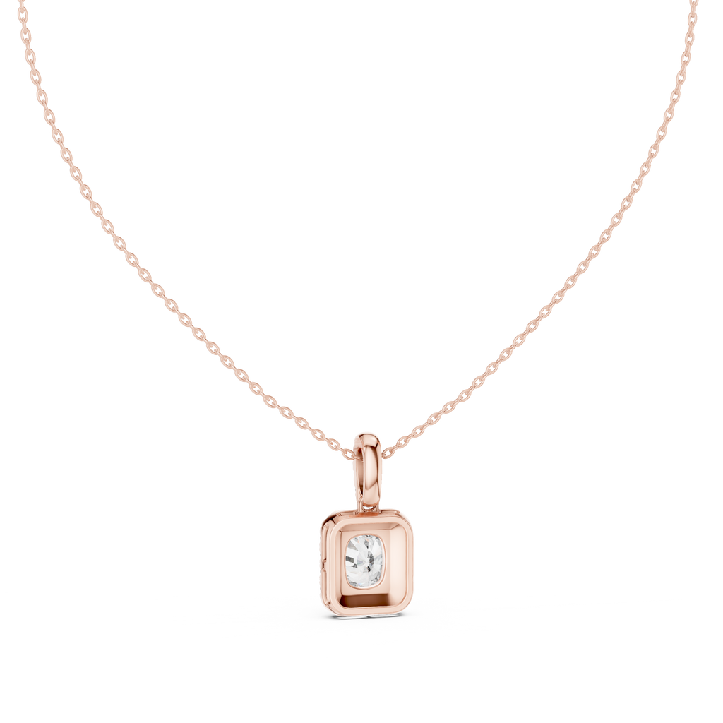 Haloria Cushion Halo Solitaire Lab Grown Diamond Pendant Necklace