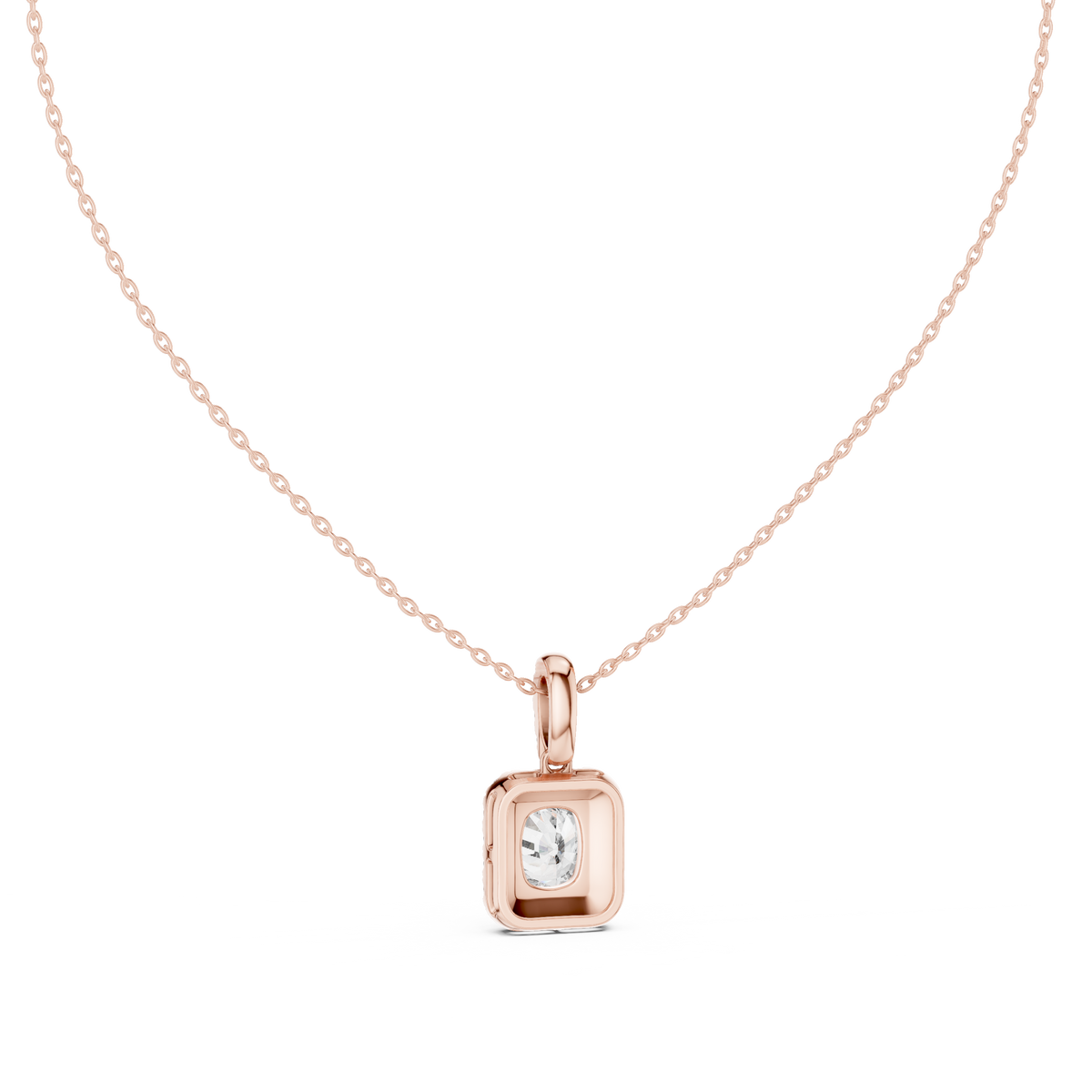 Haloria Cushion Halo Solitaire Lab Grown Diamond Pendant Necklace