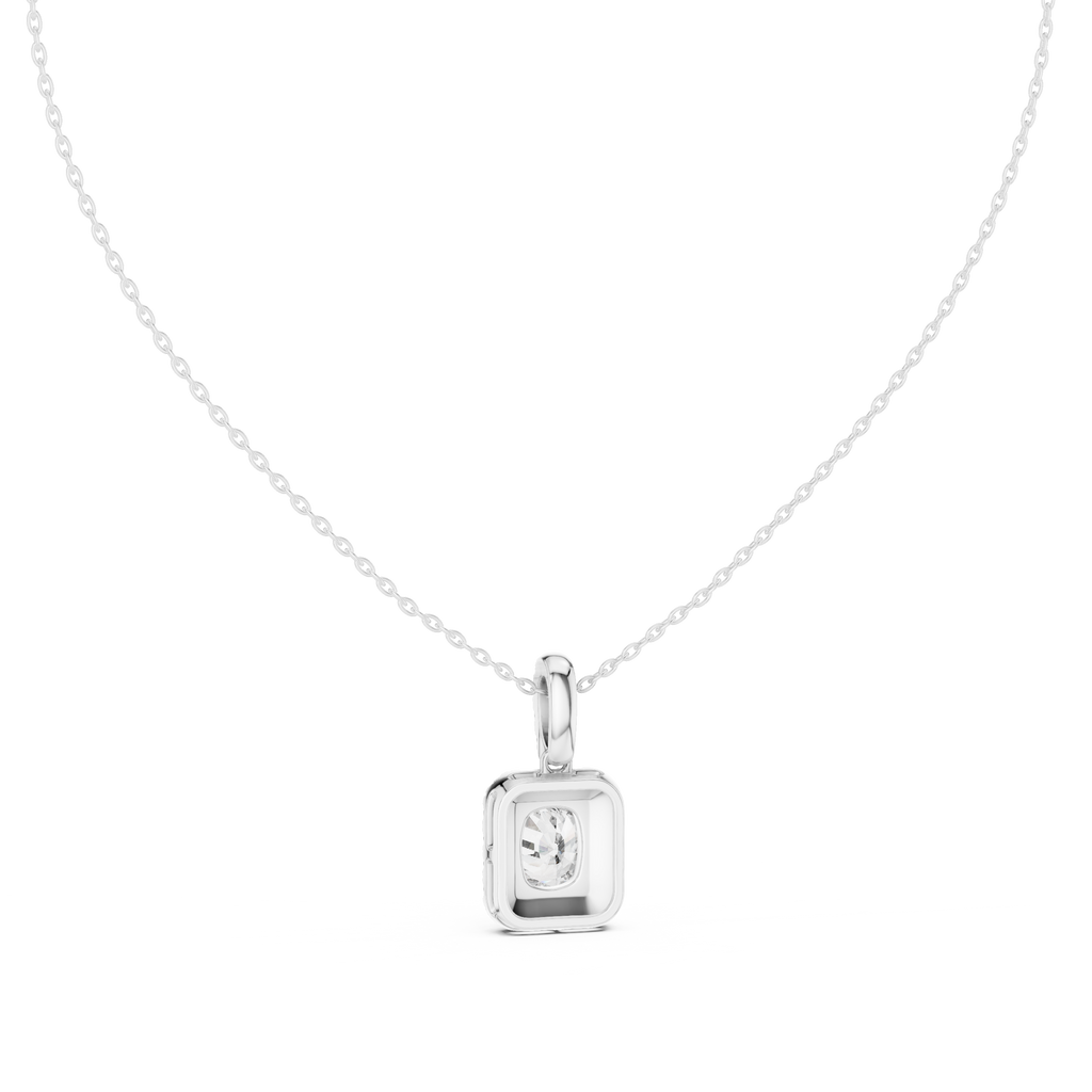 Haloria Cushion Halo Solitaire Lab Grown Diamond Pendant Necklace