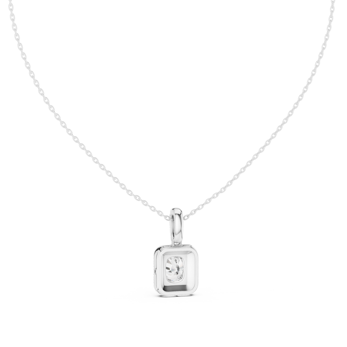 Haloria Cushion Halo Solitaire Lab Grown Diamond Pendant Necklace