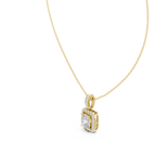 Haloria Cushion Halo Solitaire Lab Grown Diamond Pendant Necklace