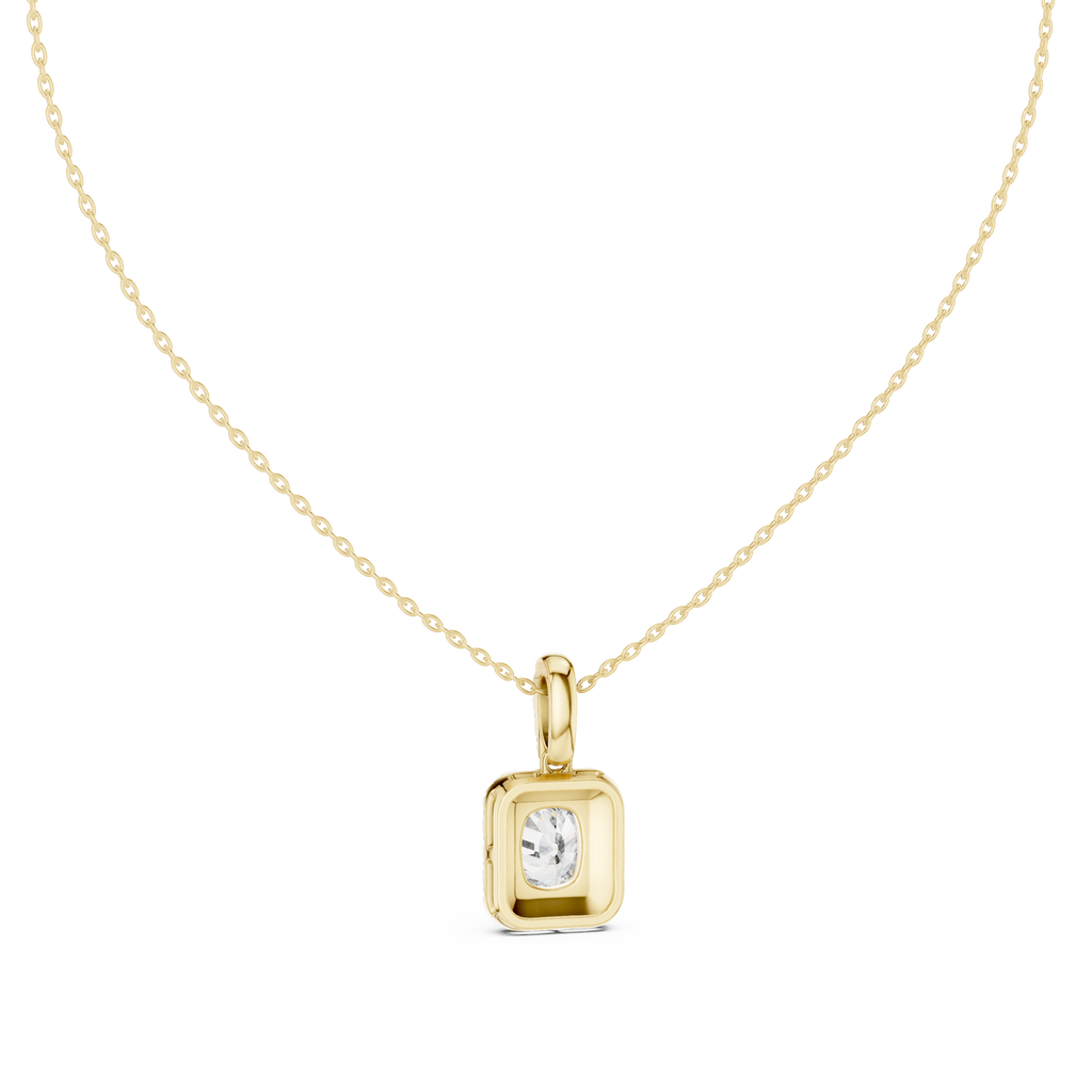 Haloria Cushion Halo Solitaire Lab Grown Diamond Pendant Necklace