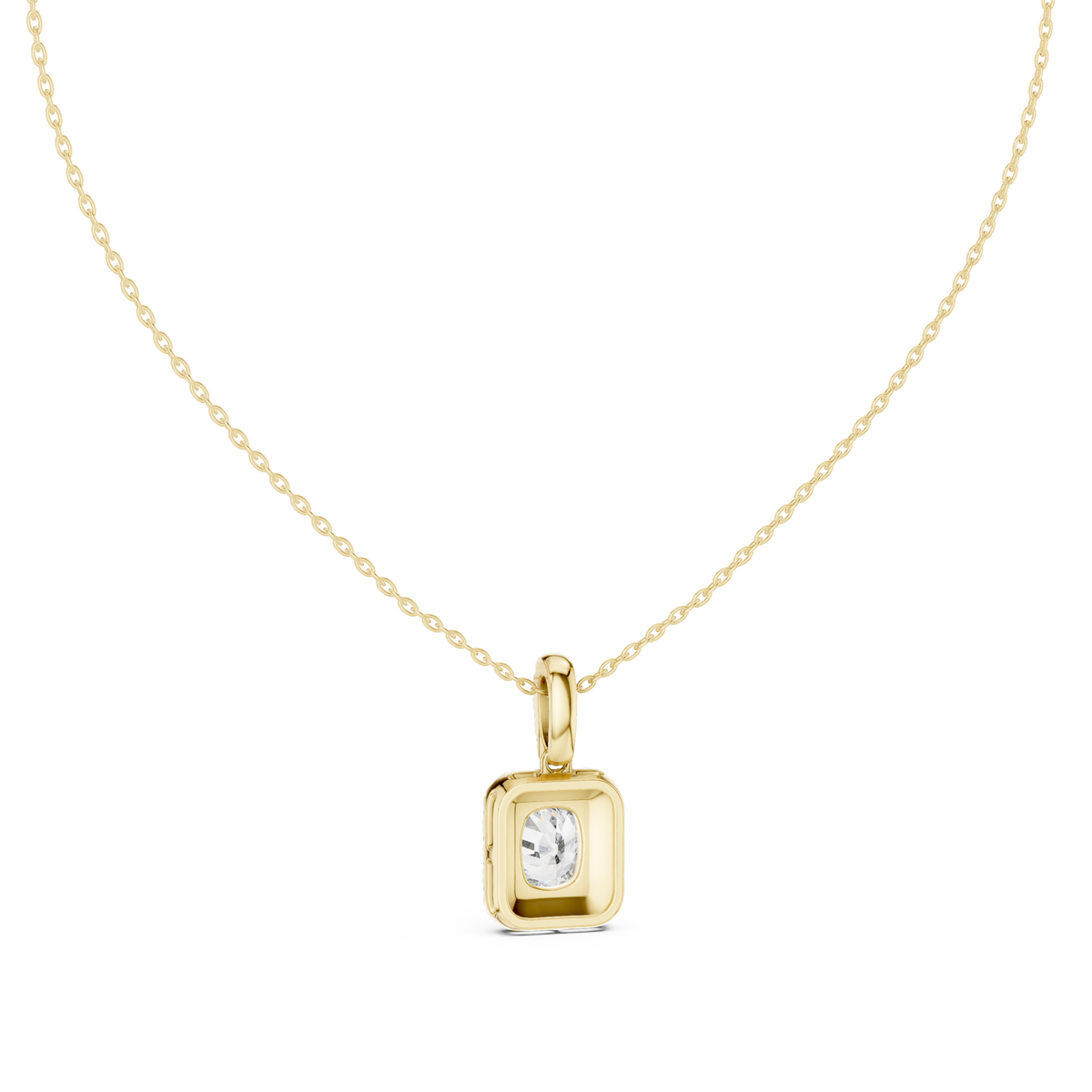 Haloria Cushion Halo Solitaire Lab Grown Diamond Pendant Necklace