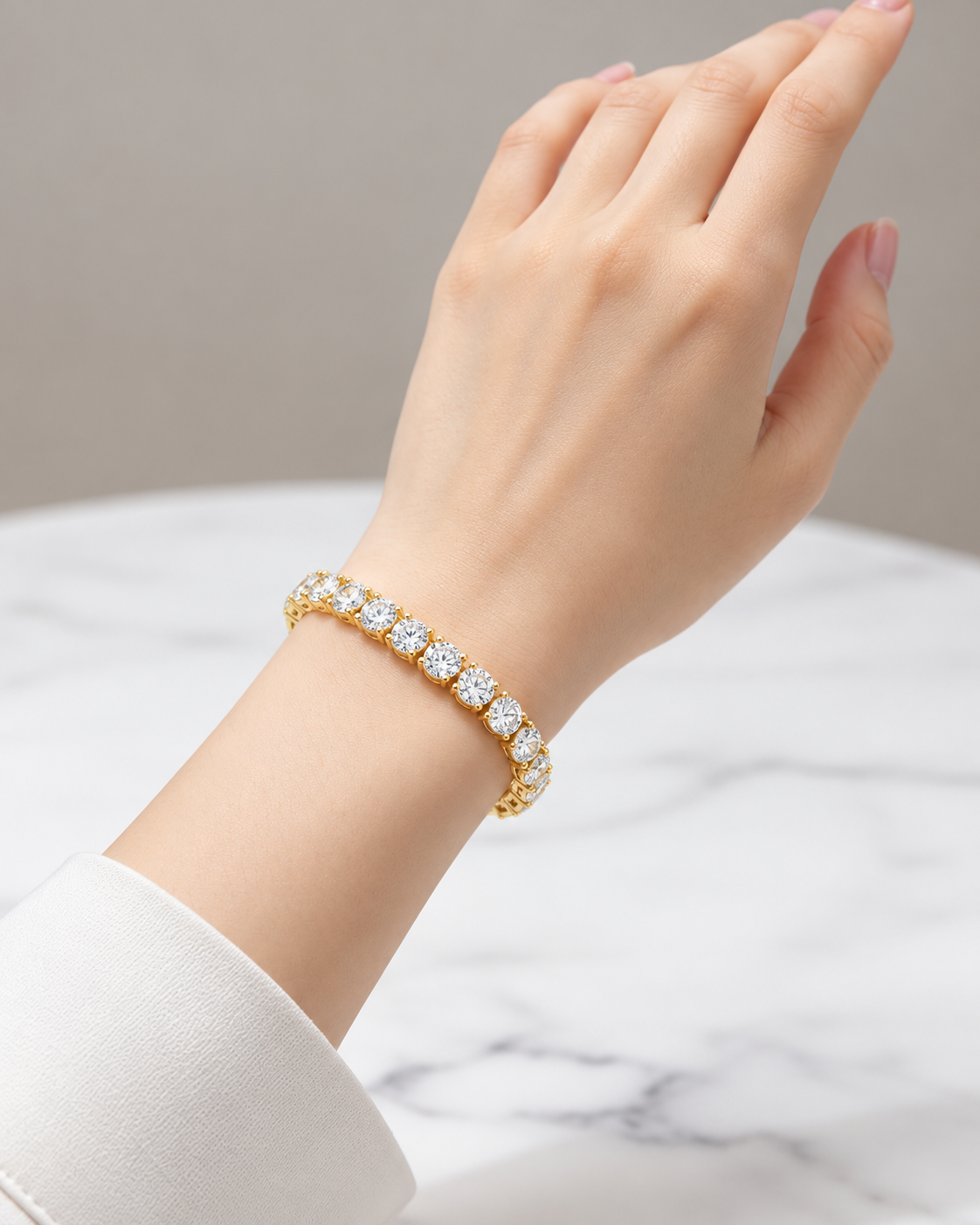 Rivelle Graduated Round Lab Grown Diamond Riviera Tennis Bracelet
