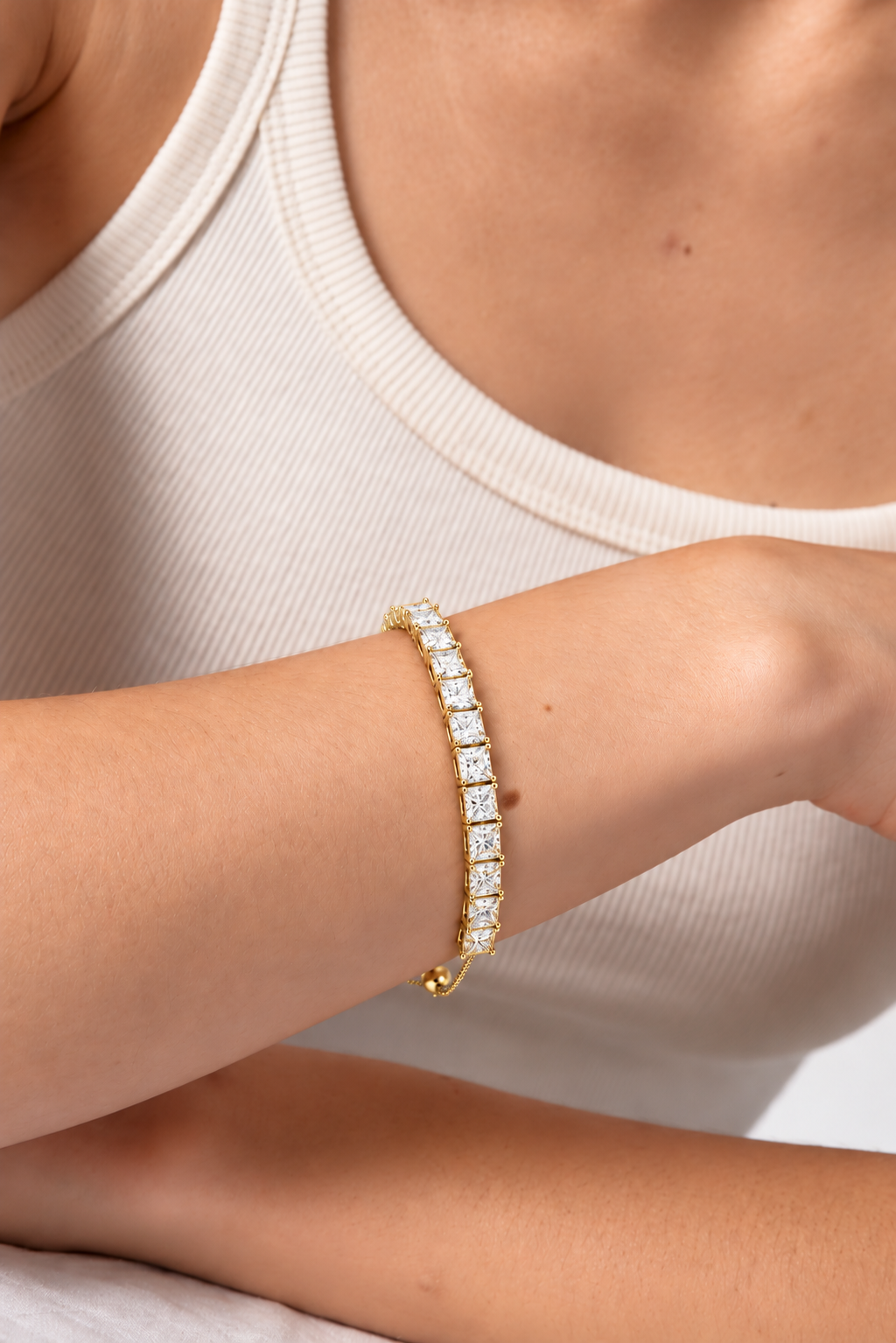 Slidora Adjustable Slider Lab Grown Diamond Tennis Bracelet