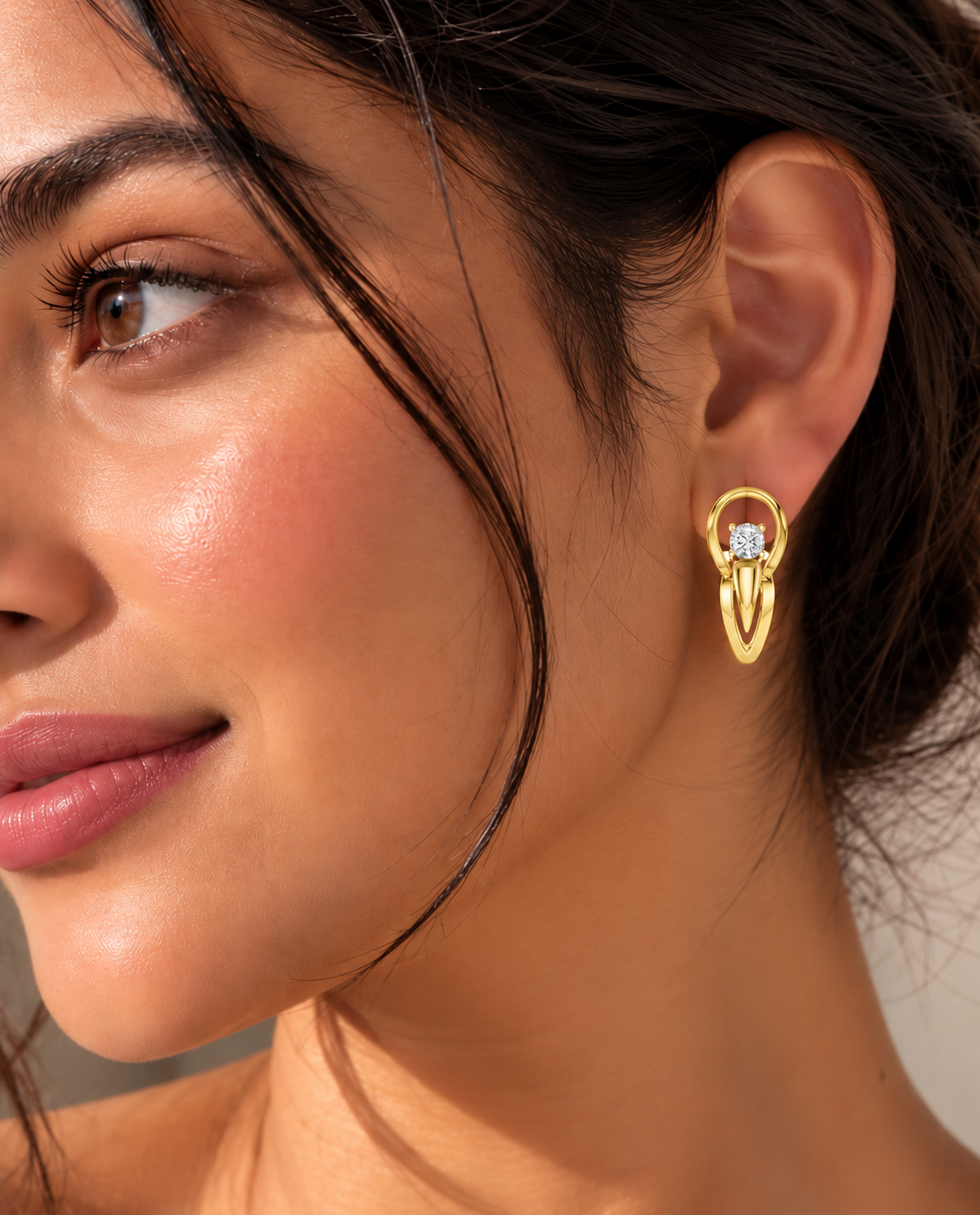 Elara Teardrop Solitaire Lab Grown Diamond Drop Earrings