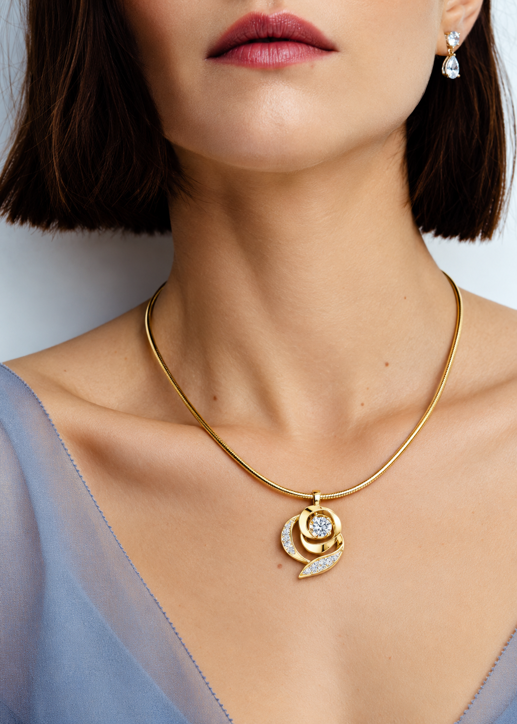 Seraphine Swirl Halo Lab Grown Diamond Pendant Necklace