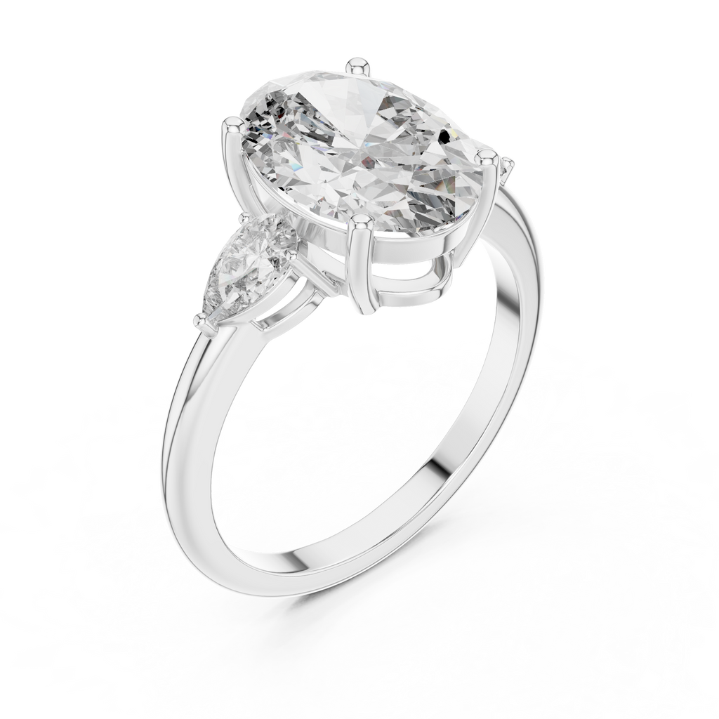 Marivelle Oval Halo Lab Grown Diamond Ring