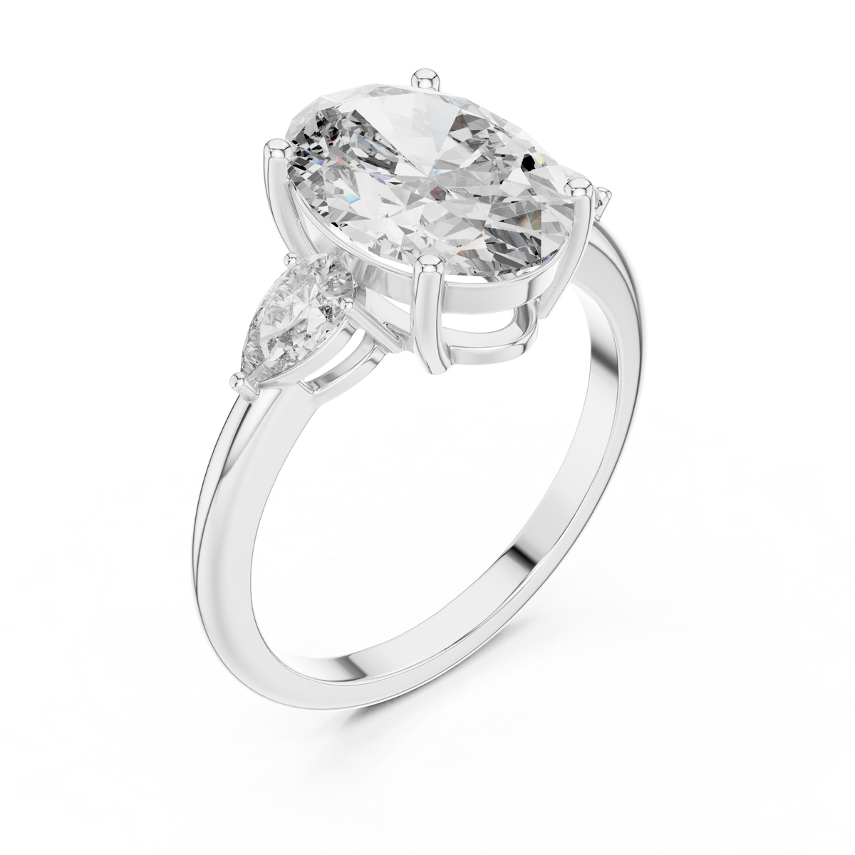 Marivelle Oval Halo Lab Grown Diamond Ring