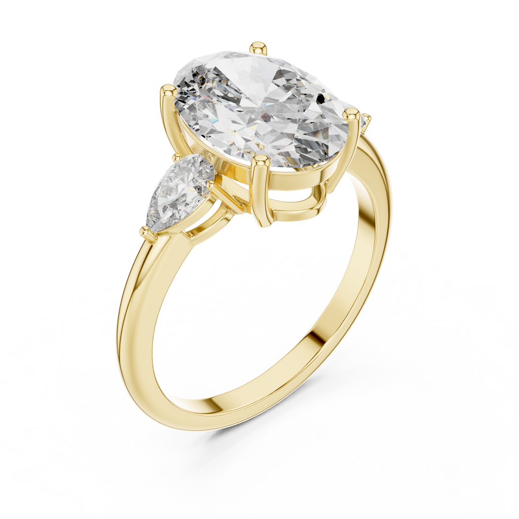 Marivelle Oval Halo Lab Grown Diamond Ring