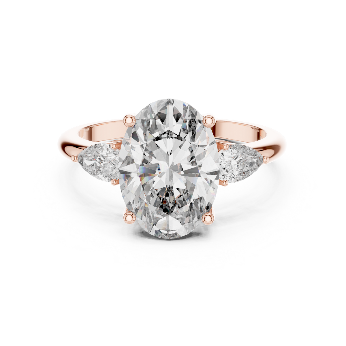 Marivelle Oval Halo Lab Grown Diamond Ring