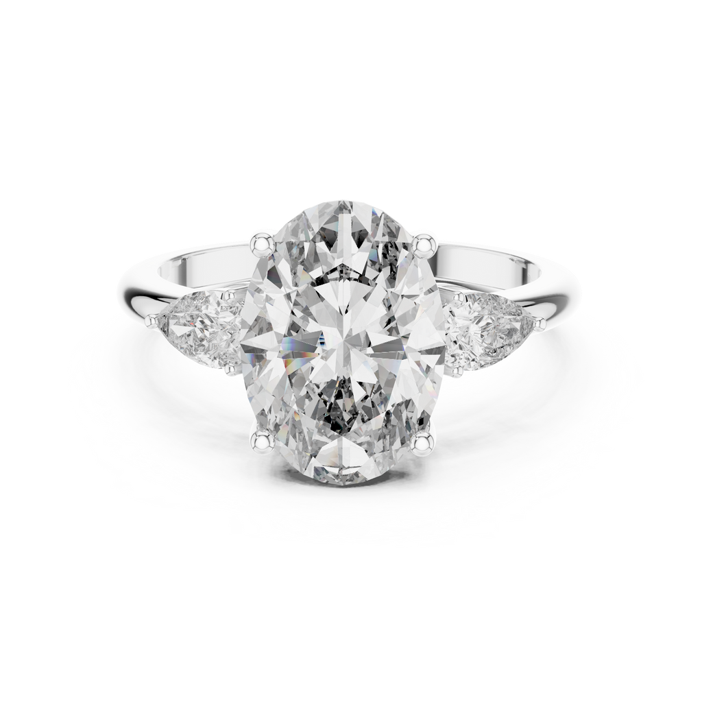 Marivelle Oval Halo Lab Grown Diamond Ring