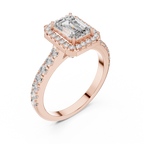 Aurelia Emerald-Cut Halo Lab Grown Diamond Ring
