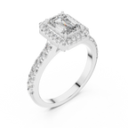 Aurelia Emerald-Cut Halo Lab Grown Diamond Ring