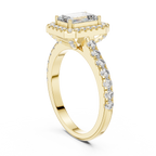 Aurelia Emerald-Cut Halo Lab Grown Diamond Ring