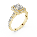 Aurelia Emerald-Cut Halo Lab Grown Diamond Ring