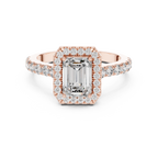 Aurelia Emerald-Cut Halo Lab Grown Diamond Ring