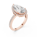 Virellia Pear-Cut Halo Lab Grown Diamond Ring