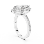 Virellia Pear-Cut Halo Lab Grown Diamond Ring