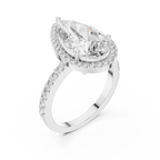 Virellia Pear-Cut Halo Lab Grown Diamond Ring