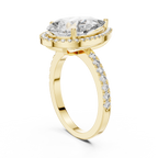 Virellia Pear-Cut Halo Lab Grown Diamond Ring