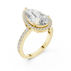 Virellia Pear-Cut Halo Lab Grown Diamond Ring