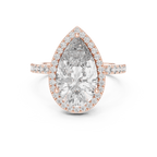 Virellia Pear-Cut Halo Lab Grown Diamond Ring