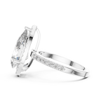 Virellia Pear-Cut Halo Lab Grown Diamond Ring