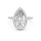 Virellia Pear-Cut Halo Lab Grown Diamond Ring