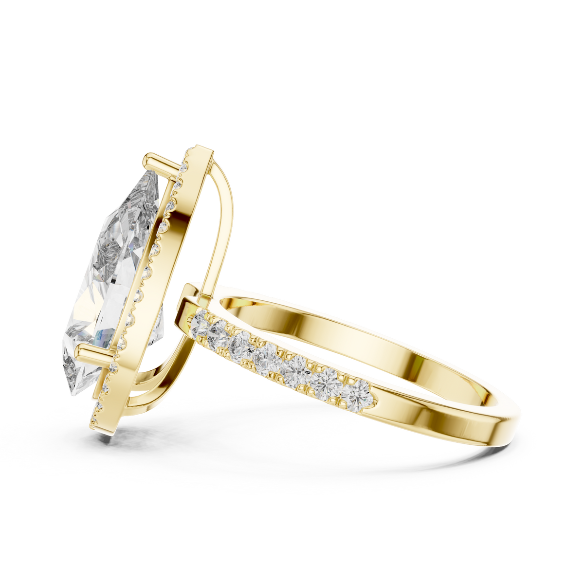 Virellia Pear-Cut Halo Lab Grown Diamond Ring