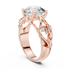 Funkelnder runder Halo-Ring – Eleganter Diamant-Verlobungsring