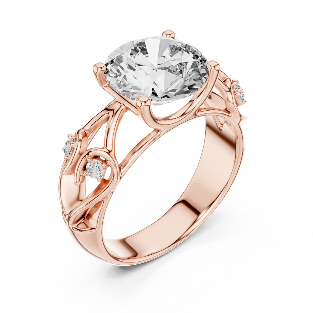 Funkelnder runder Halo-Ring – Eleganter Diamant-Verlobungsring