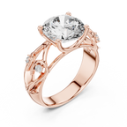 Funkelnder runder Halo-Ring – Eleganter Diamant-Verlobungsring